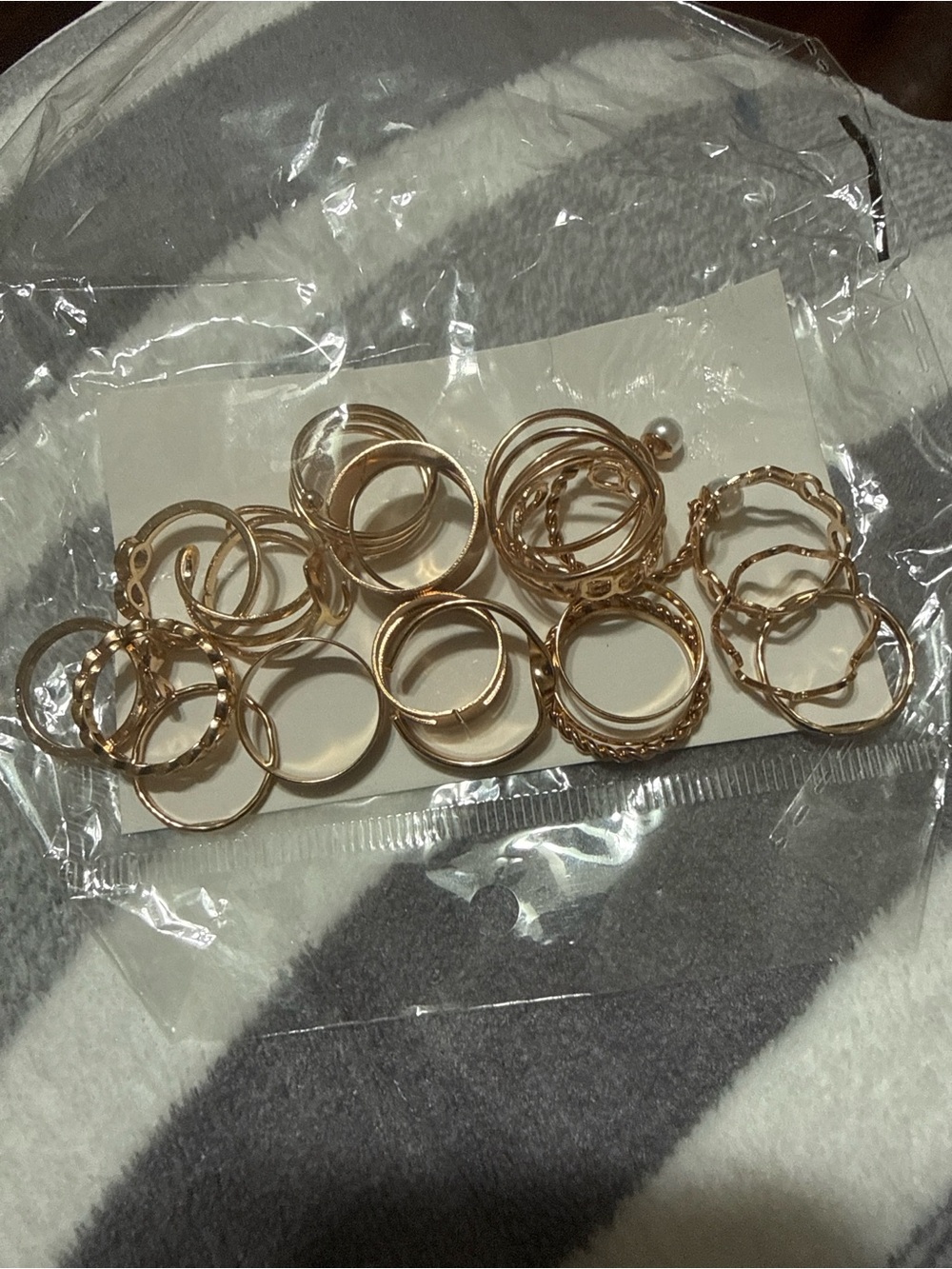 Gold-Tone Stacked Ring Set – Elegant Women’s Fashion Rings